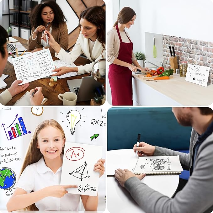 Dry Erase Board 9"x12"- Small 25 Classroom Mini White Boards for Students, Teachers | Double Sided Small White Board Bulk (25 Pk)