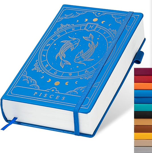 TIEFOSSI Constellations Dotted Journal Notebook-A5 Writing journals with 100gsm 400pages Paper, Hardcover Bullet Organizers Notebook for Women, Men, Teens (Pisces)