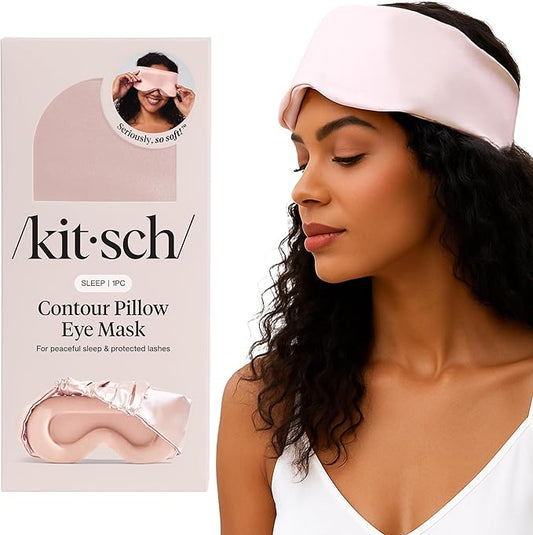 Kitsch Contour Pillow Eye Mask – Softer Than Silk Eye Mask for Sleeping, Blindfold Sleep Masks for Women & Men, No Eye Pressure, Lightweight, Eye Care, Travel Essentials - Blush