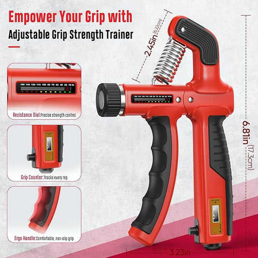 FitBeast Grip Strength Trainer, Hand Gripper Strengthener Kit - 6 Pack with Adjustable Resistance Forearm Strengthener, Forearm Exerciser and Massage Balls for Hand Therapy, Grip Training