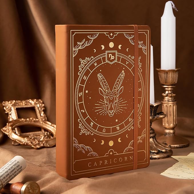 TIEFOSSI Constellations Dotted Journal Notebook-A5 Writing journals with 100gsm 400pages Paper, Hardcover Bullet Organizers Notebook for Women, Men, Teens (Capricorn)