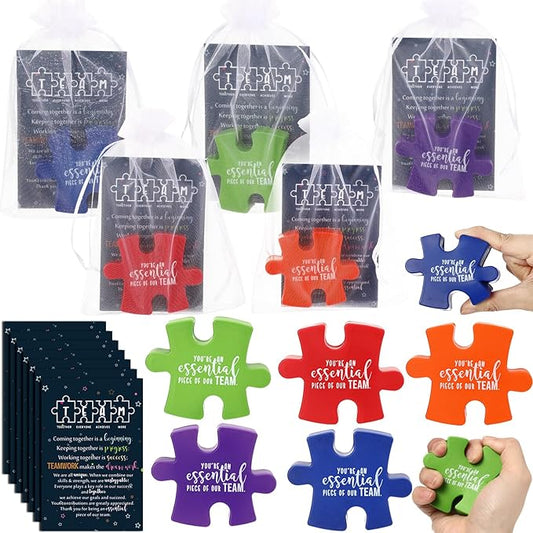 25 Set Employee Appreciation Gifts Bulk Inspirational Foam Stress Relief Squeeze Ball with Thank You Card and Organza Bag Team Gifts for Coworkers Employee Staffs