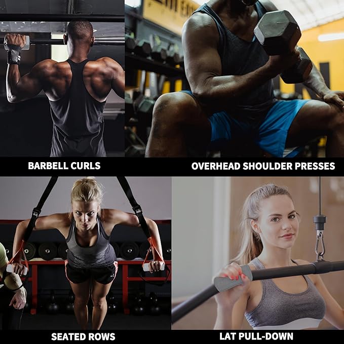 Hikeen Thick Bar Dumbbell Grips,Non Slip Hard Rubber Barbell Grips,Grips for Weight Lifting, Muscle Building-1.77", 2", 2.25" & 2.75" Outer Diameter