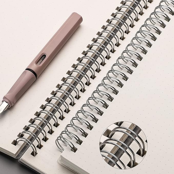 AHGXG Dotted Journal Spiral Notebook (2-Pack), Bullet Dot Grid Journal Large B5 with Transparent Hardcover, Wirebound Notebook 100GSM Dotted Paper, for Bullet Journaling, 7.3"X 10"