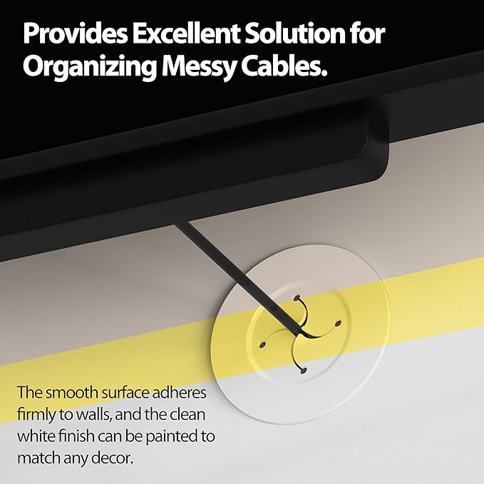 in Wall Cable Management Kit, White Wire Hider to Hide Cords Wall Mounted TV, 3inch Easy Install Cord Covers Kit, Cord Hiding for Wall - 4Pack Suitable for HDMI, TVs, Desks, Audio