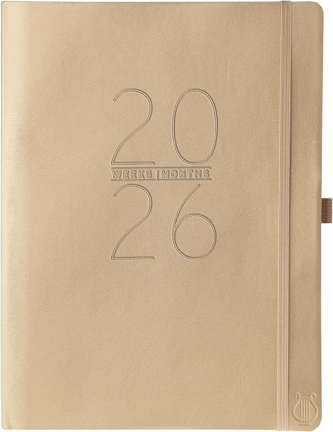 Graphique 2026 Apollo Business Planner | 18 Month Organizer, July 2025 - Dec. 2026 | Weekly & Monthly Spreads | To-Do List & Note Pages | Pen Loop | Vegan Leather | Gold | 8” x 10”
