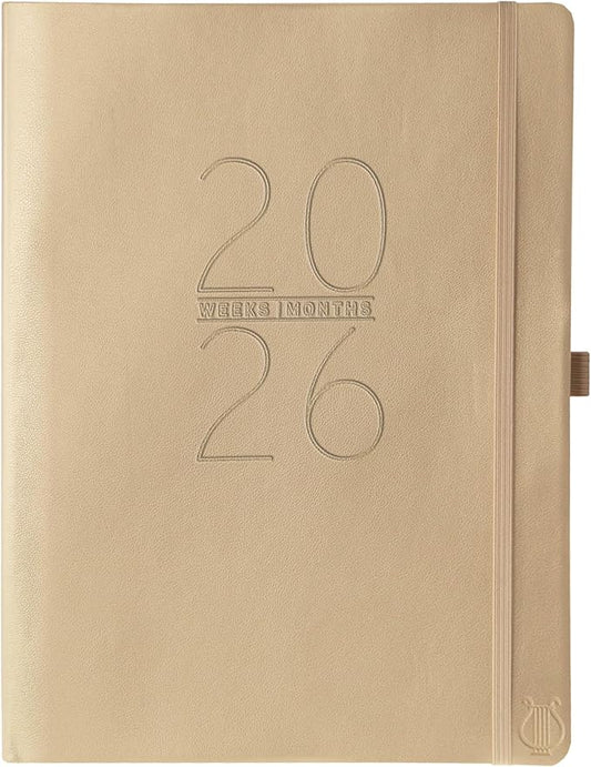 Graphique 2026 Apollo Business Planner | 18 Month Organizer, July 2025 - Dec. 2026 | Weekly & Monthly Spreads | To-Do List & Note Pages | Pen Loop | Vegan Leather | Gold | 8” x 10”