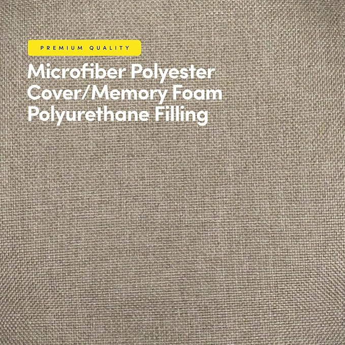 Sweet Home Collection Chair Cushion Memory Foam Pads Tufted Slip Non Skid Rubber Back U-Shaped 17" x 16" Seat Cover, 2 Count (Pack of 1), Khaki