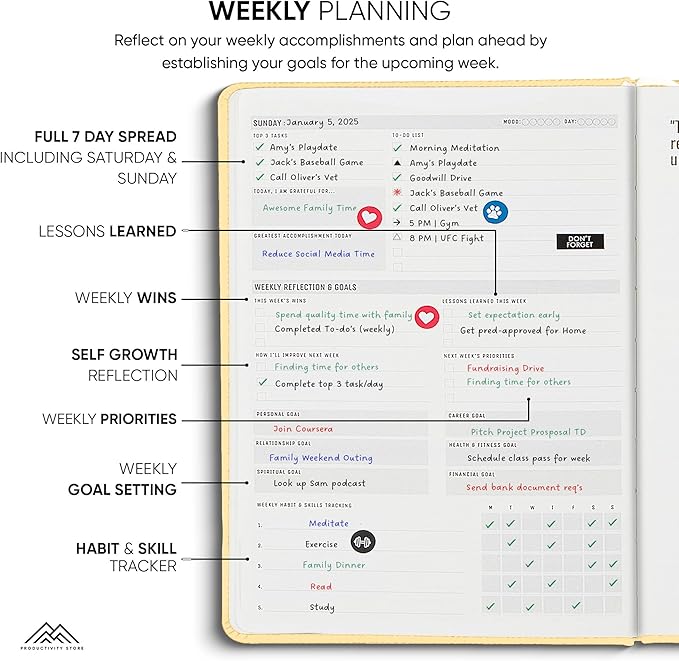 Undated, 2025 Planner, 8.5" x 11" - The #1 Productivity Planner to Achieve Your 2025 Goals - Planner 2025-2026 by PRODUCTIVITY STORE (A4, CREAM)