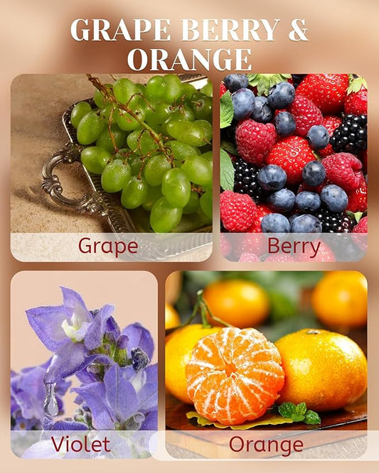 M&SENSE Grape Berry & Orange Scented Candle, Wooden Wick 18oz 100 Hour Long Lasting Burn Large Natural Soy Wax Non Toxic Winter Candle for Holiday and Stress Relief