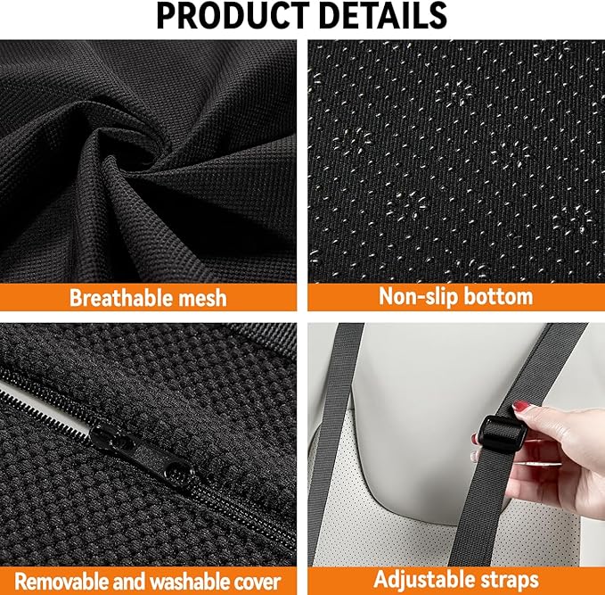 Lumbar Support Pillow for Car,Back Support for Car Seat Cushion,Adjustable Straps Securely Fixed Car Lumbar Support Pillow for Office Chair (Gray)