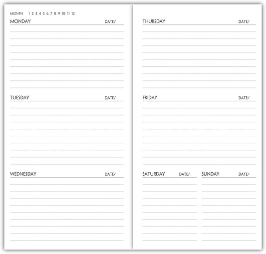 Nokingo 3-Pack Travelers Notebook Calendar, Travelers Notebook Inserts, Undated Traveler Notebooks Monthly, 4.25"x8.25" Traveler Calendar Insert