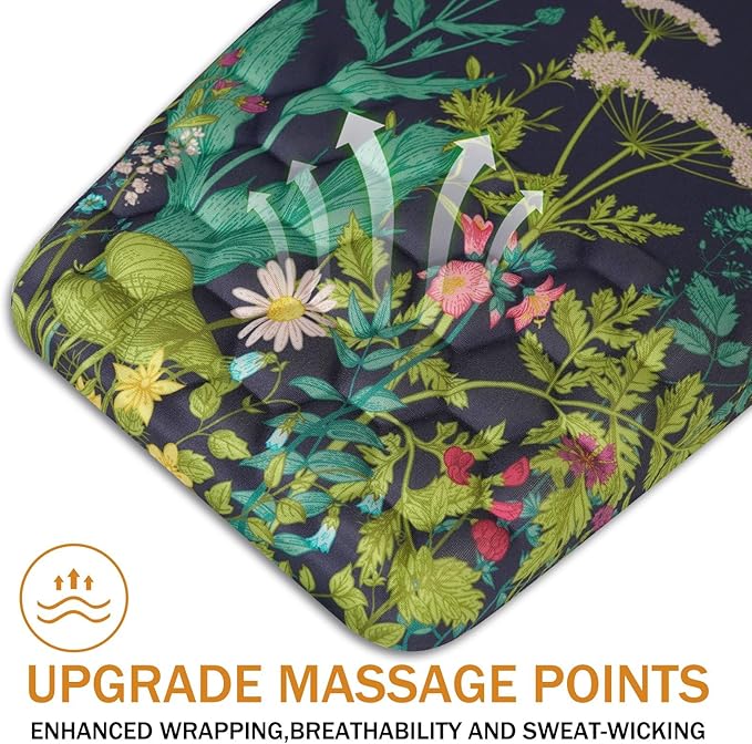 Ergonomic Mouse Pad Wrist Support,Upgrade Mousepad with Massage Design,Non-Slip PU Base Desktop Mouse Pads for Pain Relief, Computer, Office & Home,12 x 8 in（F-Midnight Floral）