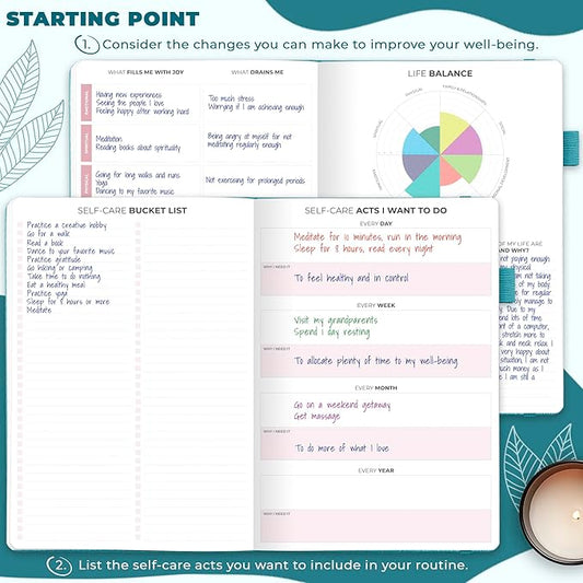 Clever Fox Self-Care Journal – Wellness & Daily Reflection Notebook – Mental Health & Personal Development – Self-Care, Meditation & Mood Journal for Women & Men – Large (Aquamarine)