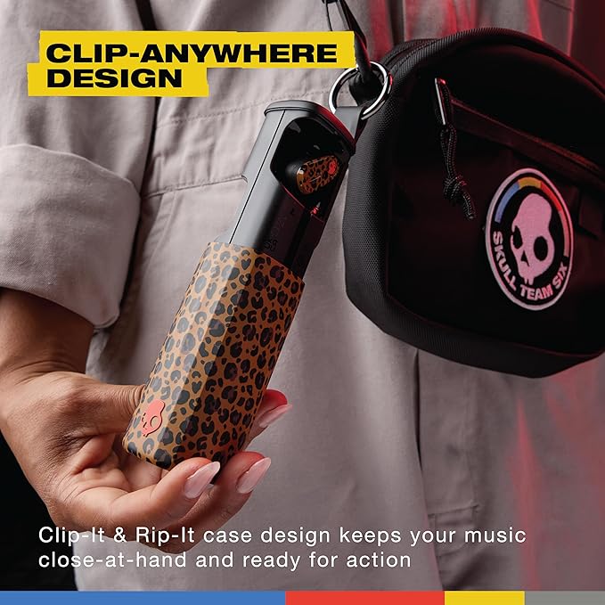 Skullcandy Method 360 ANC Wireless Earbuds, Sound by Bose, Bluetooth Headphones, Premium Noise Cancelling, Up to 40 Hrs Battery, Sweat and Water Resistant, Microphone for iPhone Android - Leopard