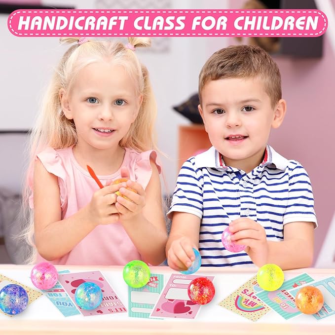 Stress Balls for Kids & Adults - 6 Pack Malt Sugar Squishy Fidget Toys, Slow Rise Glitter Gel Ball, Stretchy Squeeze Stress Relief Balls for Anxiety/Therapy/Classroom, Slow-Rise Sensory Toys