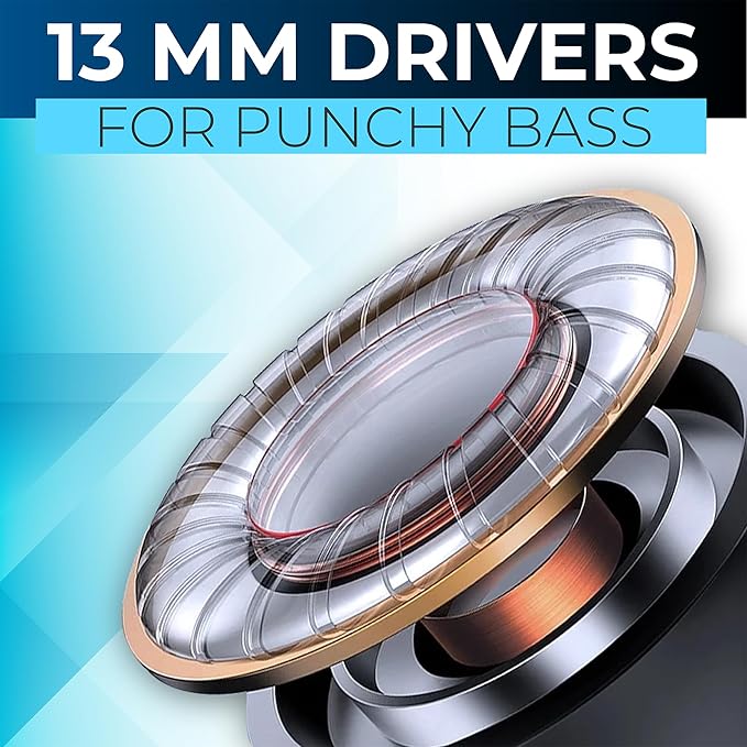 PHILIPS True Wireless Earbuds, TWS Bluetooth 5.3 Headphones, 13mm Drivers, AI Mic for Clear Calls, IPX4 Waterproof, 15 Hours Playtime, Compatible w/iPhone Android & Bluetooth Devices, TAT1138 Blue