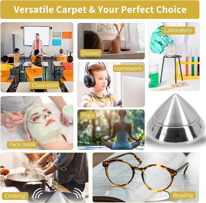 Mechanical Kitchen Timer, Wind Up 60 Minutes Manual Countdown for Classroom, Home, Study and Cooking