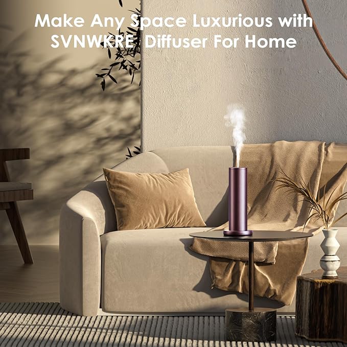 Waterless Essential Oil Diffuser,Oil Diffuser,Aromatherapy Diffusers,Scent Diffusers for Home,Large Room, Hotel Scent Diffuser, 1000sq.ft, Aroma Diffusers (Dark Purple)