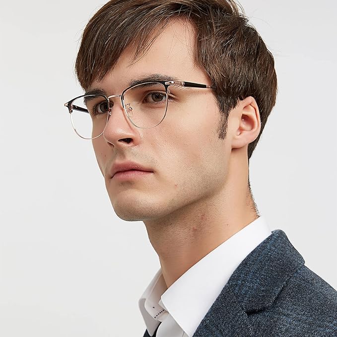 GUDVUE Blue Light Glasses, Computer/Gaming/TV/Phones Glasses for Women/men, Anti Glare/UV400/Eye Strain, Rose Gold Pro