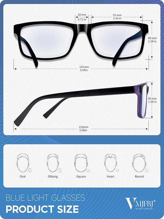 Blue Light Glasses For Women/Men Computer Reading Gaming Glasses Improve Sleep Reduce Eye Strain Gift Package Purple