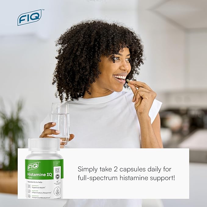 FIQ - Histamine IQ - Diamine Oxidase Supplement - DAO Supplements Histamine Blocker - Histamine & Immune Support - 60 Capsules