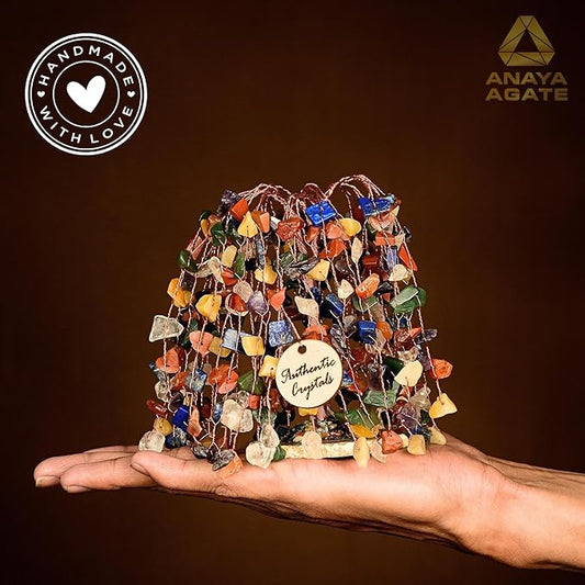 7 Chakra Crystal Tree of Life Handmade Gemstone Bonsai for Home Office Desk Decor, Feng Shui Money Tree for Healing, Protection, Wealth, Luck, Positive Energy, Spiritual Gifts for Women Mom