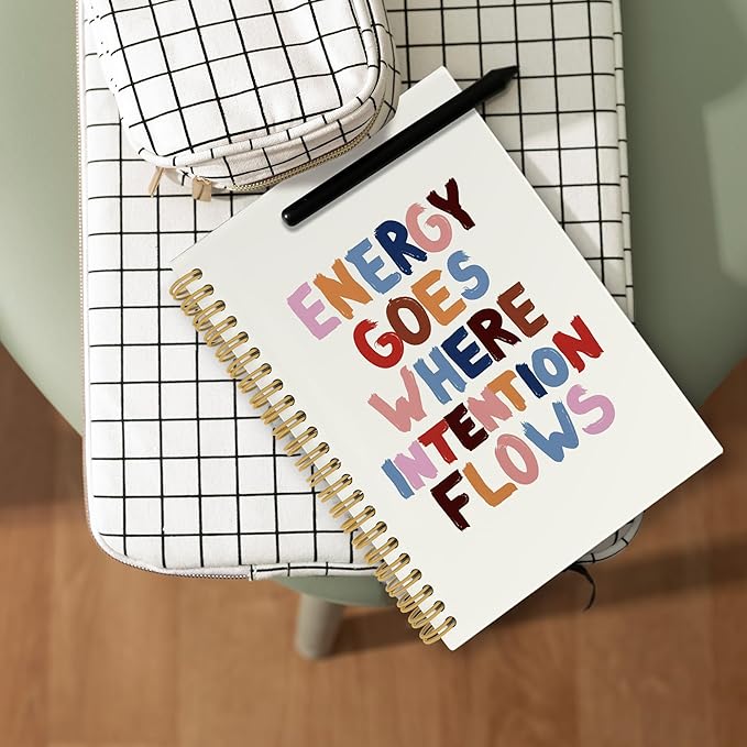 Inspirational Notebook, Trendy Colorful Aesthetic Positive Positivity Office School Supplies Journal Notebooks, Inspirational Gifts for Women, Motivational Hardcover Spiral Notebook 5.5x8.3 Inch