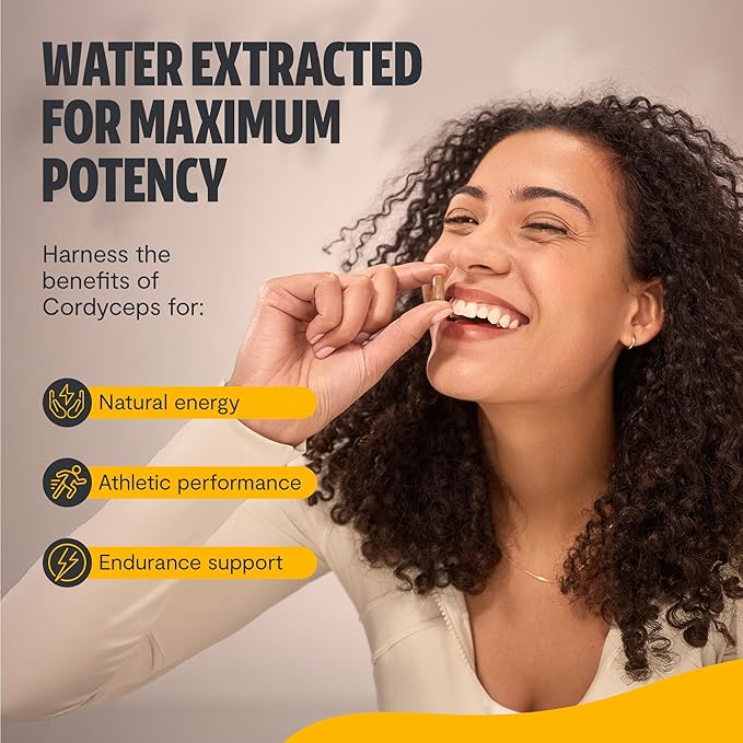 FreshCap Mushrooms Cordyceps Mushroom Capsules 10,000mg - Mushroom Extract, Energy Supplements, Ayurveda Nootropic Mushroom Supplements (120 Capsules)