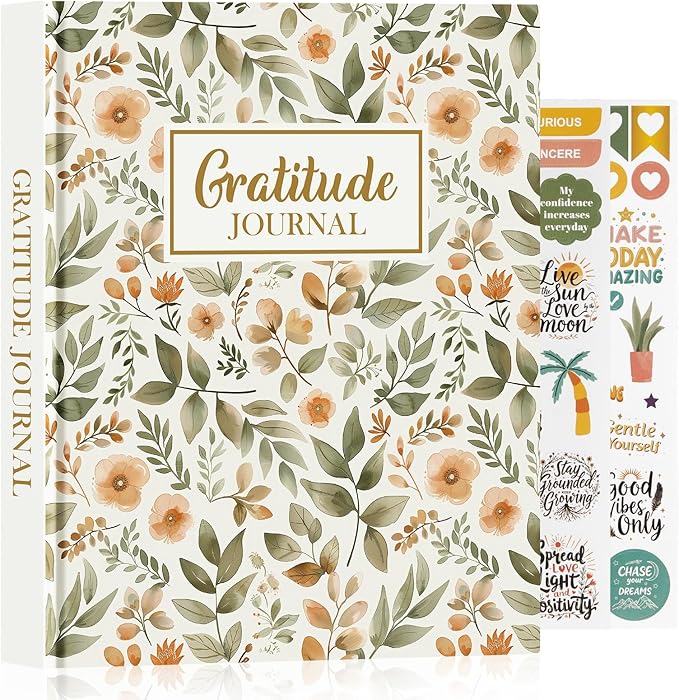Lanpn Daily Gratitude Journal for Woman Men, The 5 Minute Gratitude Diary with Prompts, Leather Mindfulness Affirmation Planner, Mental Health Guided Notebook Better Every Day Reflection, 156 Page