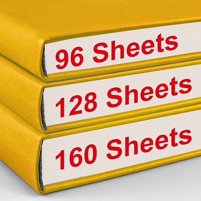 EMSHO A5 Hardcover Leather Dotted Journal - 320 Page Dot Grid Notebook for Women & Men, 100GSM Thick Paper, Ideal for Bullet Journaling, Work Notes, Sketching, Diary, School & Travel-yellow