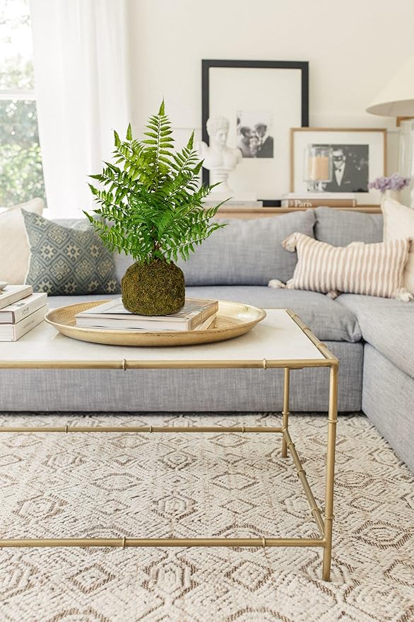 Fake Plants 18'' Tall Artificial Boston Fern Plant Realistic Faux Plants with Mossy Plant Bale, Ferns Artificial Plants Indoor Potted Plants Artificial Decor for Home Office Farmhouse Kitchen Bathroom