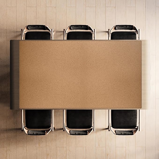 MAIDERN Leather Desk Mat Large XL, 70.8” x 40” Reversible Office Desk Pad Mat, Cork & Leather Large Mouse pad for Desk, Waterproof Computer Desk Mat for Gaming Home Office (Black)