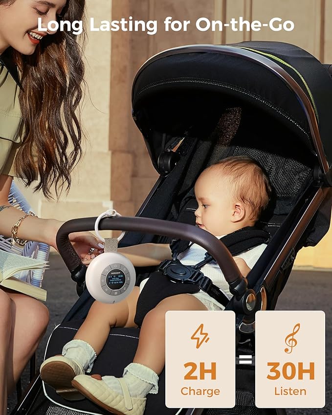 Glocusent Sound Machine for Sleep, 62 Soothing Sounds & 30 Hours Long Lasting White Noise Machine for Sleeping - Sleep Sound Timer Therapy for Baby Kids and Adults