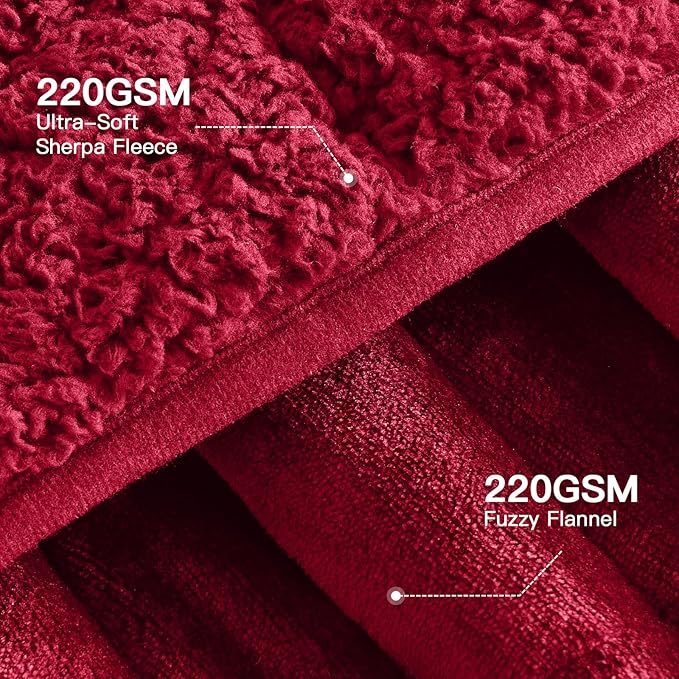 Lofus Weighted Blanket for Adults(20 lbs, 60" x 80"), Queen Size Heavy Blanket Machine Washable, Soft Weighted Blankets for Stress Relief and Sleep Promotion,Burgundy