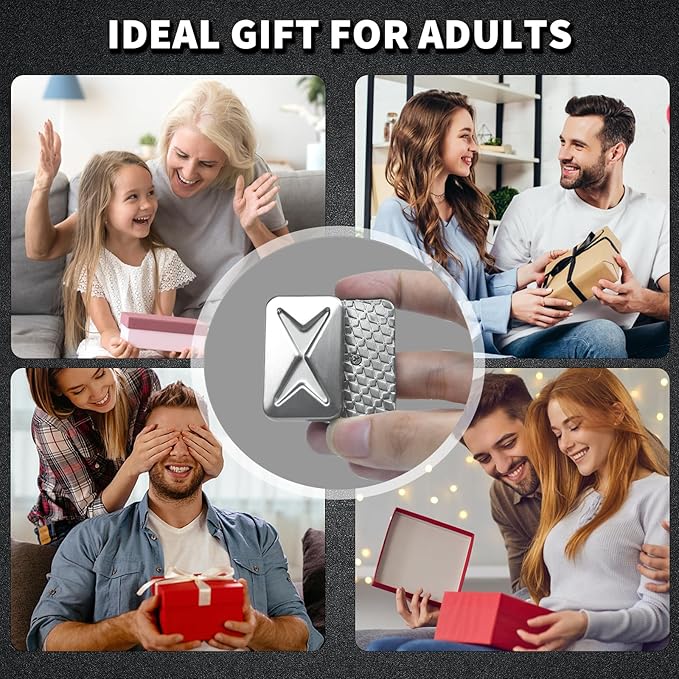 Magnetic Fidget Slider, EDC Fidget Toys for Adults, Home Office Executive Desk Toy Stress Relief Toy, Ideal Gifts for ADHD, ADD & Autism (Silver 2.0)