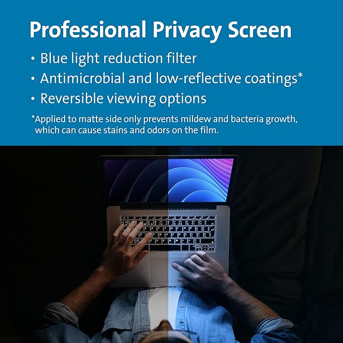 Kensington MagPro™ Magnetic Laptop Privacy Screen 14 inch, Removable 16:9 Laptop Privacy Filter, Anti-Glare, Blue Ray Reduction, Compatible with HP/Dell/Acer/Asus/Samsung/Lenovo (K58352WW)