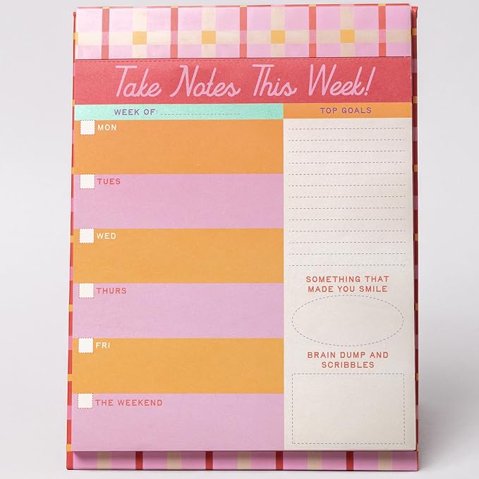 ban.do Weekly Planner Notepad, Mini Desk Planner, Undated Week Calendar, Weekly To Do List Notepad with 52 Sheets, Take Notes This Week