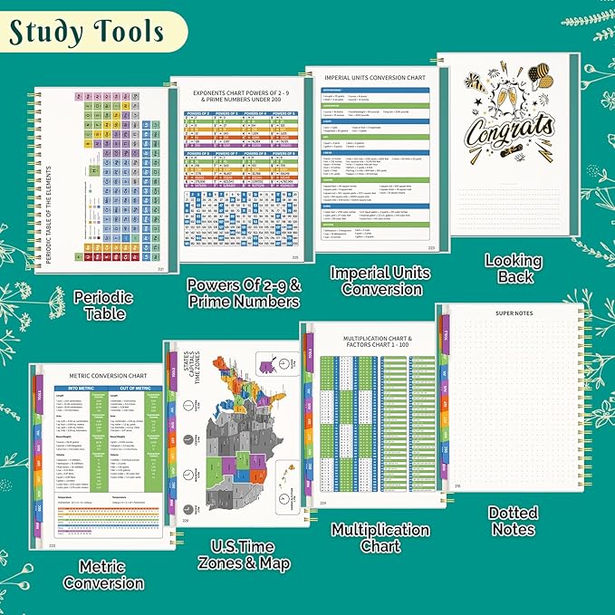 Jun 2025-Dec 2026 Academic Monthly Weekly Daily Planner for School, 19 Months Calendar 25-26 Planning Book with Colorful Tabs, 8.5" x 11" Mid Year College Organizer for Student Teacher (Turquoise)