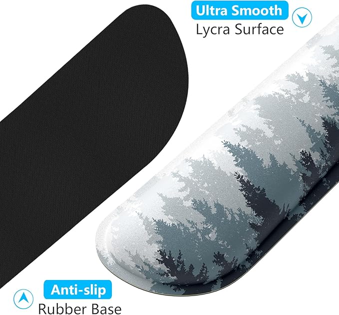 Dapesuom Enlarge Keyboard Wrist Rest, Memory Foam Wrist Cushion for Desk Mats Support, Typing Pain Relief Keyboard Mouse Pad Rests Set with Non-Slip Base for Gaming Laptop Computer, Watercolor Forest