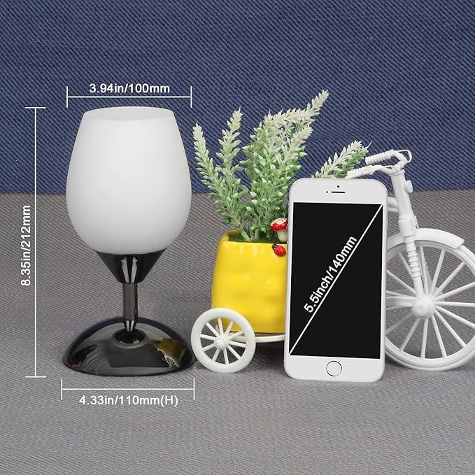 Boncoo Touch Control Table Lamp Dimmable Small Lamp, Ambient Light with Opal Glass Shade Simple Night Light, Modern Accent Lamp Bedside Nightstand Lamp for Bedroom Living Room, E12 Bulb Included