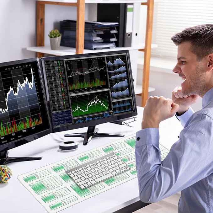 Excel Cheat Sheet Desk Pad, 31.5"x11.8", Waterproof Extra Large Excel Shortcut Mat with Stitched Edges, Anti-Slip Excel Mouse Pad for Office Desk, MS Excel/Word Shortcuts (White Excel)