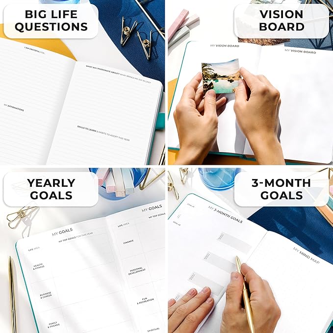 Clever Fox Planner Premium Edition – Undated Luxurious Weekly & Monthly Planner to Increase Productivity and Hit Your Goals – Organizer – Start Anytime, A5, Lasts 1 Year, Aquamarine (Weekly)
