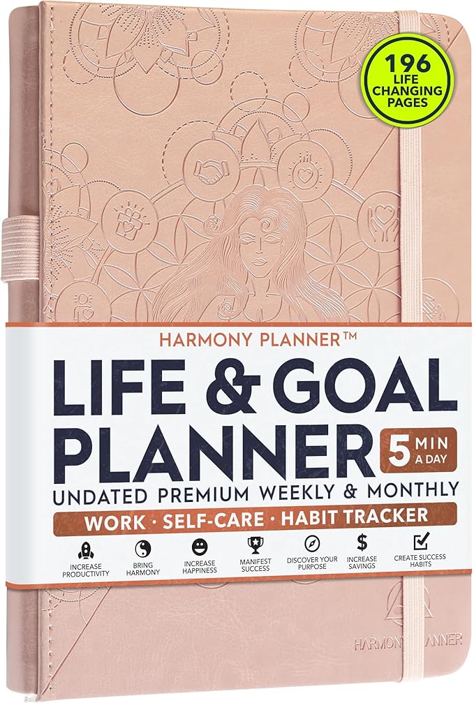 Life & Goal Planner – Undated Daily, Weekly & Monthly Organizer with Habit Tracker, Time Management Tools, and Productivity Journal for Personal Growth and Success