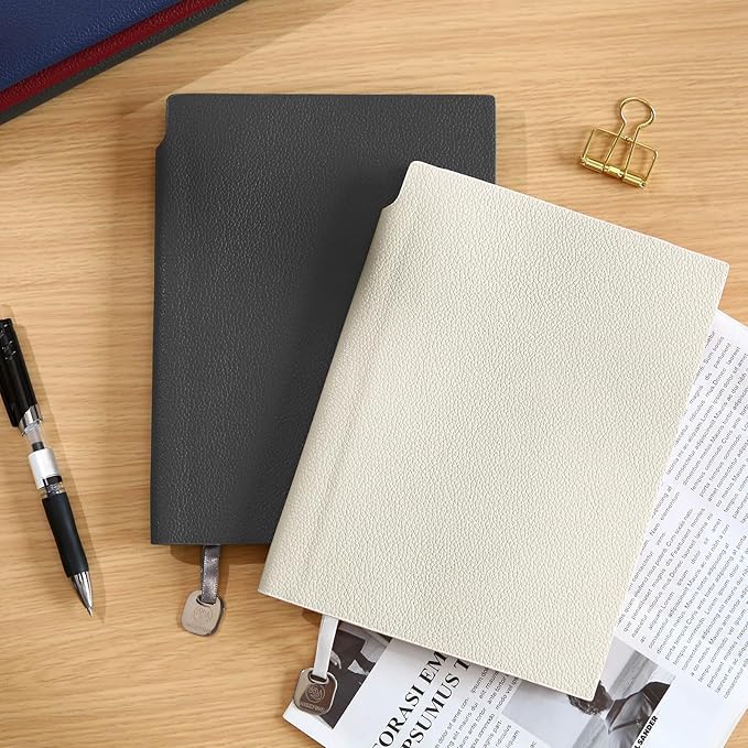 Lined Journal Notebook for Women A5 Softcover PU Leather Journals for Writing, 160 Pages Daily Journaling, College Ruled Notebooks for Work School, Business 6.38'' X 8.28'' Dark Grey