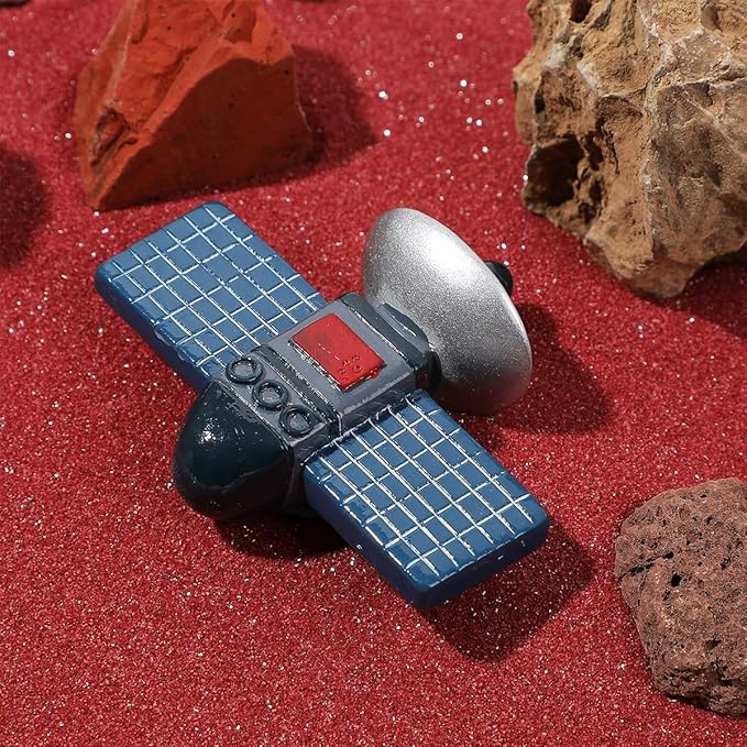 Desktop Zen Garden Kit -Mars Space Exploration Themed Zen Decor Sand,Astronaut Statue Figurines,Irregular Red Raw Sandstone Sand Tabletop Decoration,Zen Office Desktop Decoration Gift (Red)
