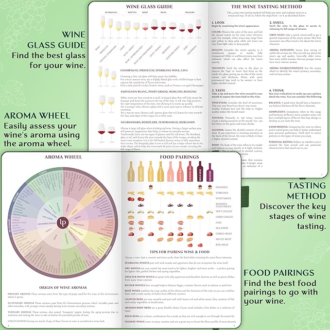 Legend Wine Tasting Journal – Wine Guide & Diary – Unique Accessories & Gifts for Wine Lovers, Women & Men, Eco Leather Notebook (Forest Green)