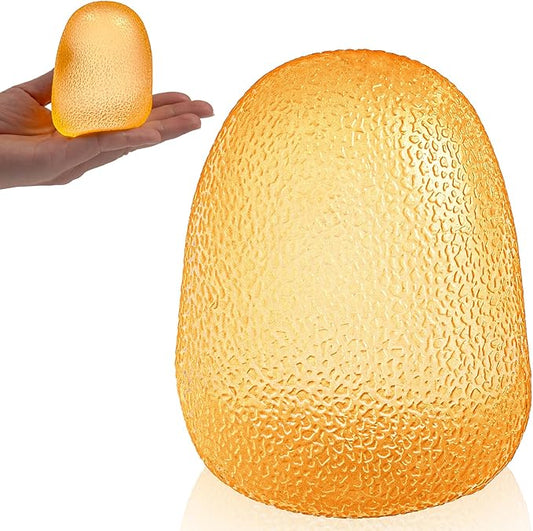 GummiFlex Mega Sensory Stress Toy – High-Density Gel-Filled, Slow-Rising, Textured Fidget Toy for Stress & Anxiety Relief, Hand Workout – ADHD, Autism, Office & Students – 3.5", 1Pc, Yellow