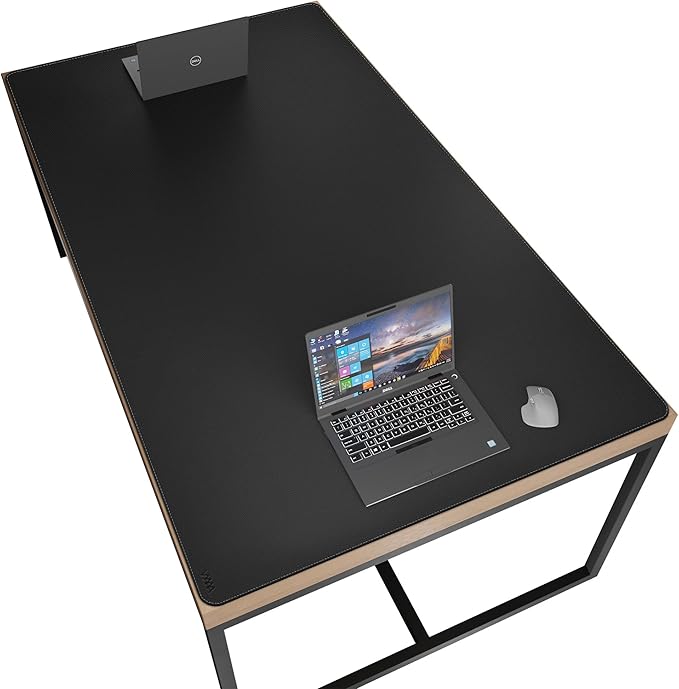Vyaaa 70.8"x39.3" PU Leather Large Desk Mat (Black) - XXL Extended Mouse pad, Office Desk Protector, Non-Slip Computer Desk pad for Office, Gaming, Home