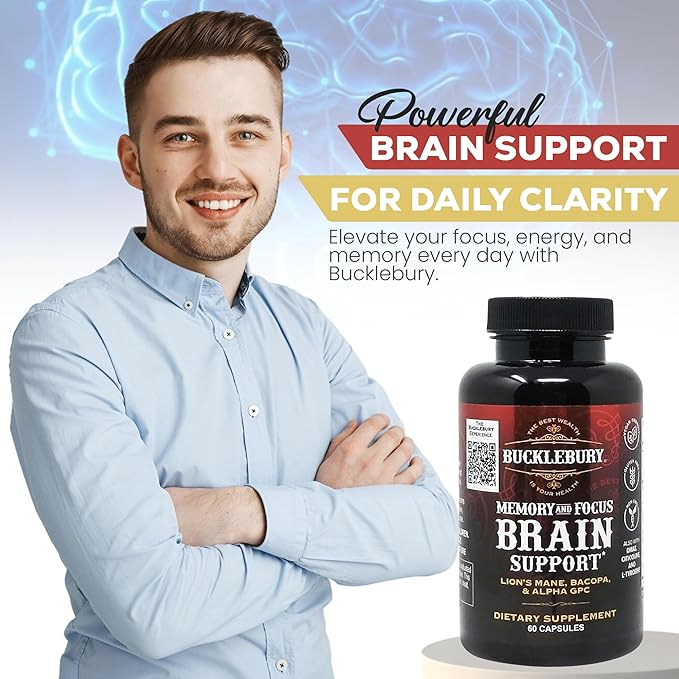 Cognitive Clarity, Focus and Memory Support Supplement for Men and Women - Nootropic 60 Vegan Capsules